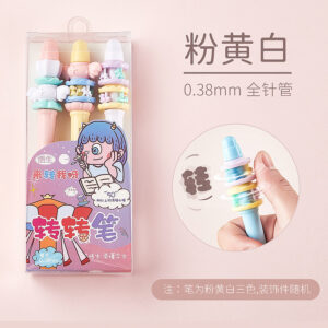 0.38mm / Three pack-pink, white and yellow