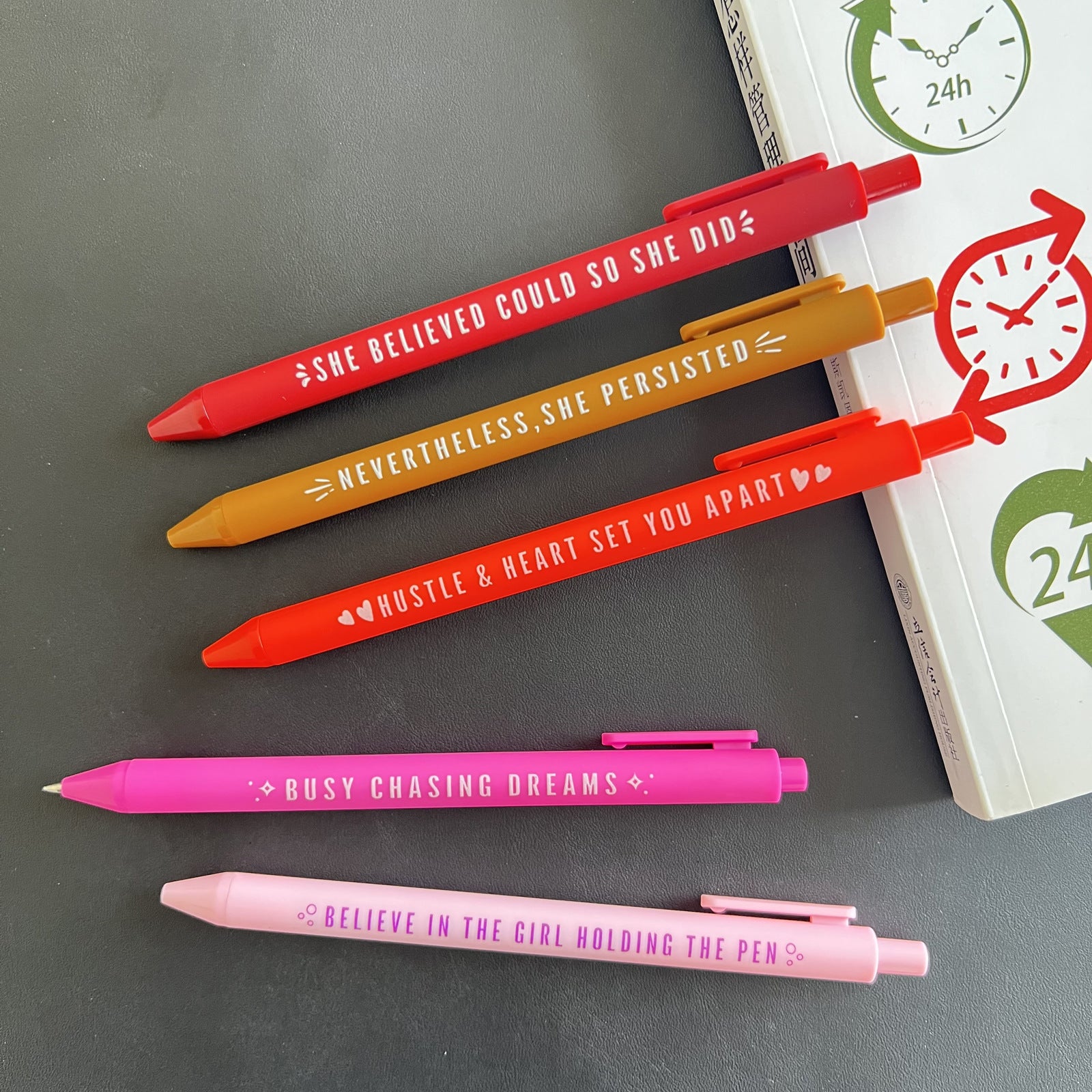 Wholesale Pens of 5 Plastic Rainbow Pens/set Women's wer Inspirational Pen