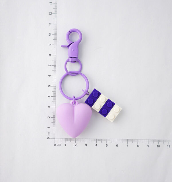 Wholesale Acrylic Building Block Love Keychain