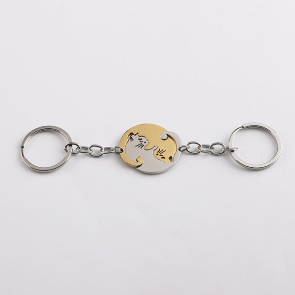 Wholesale Love Cat Metal Keychain