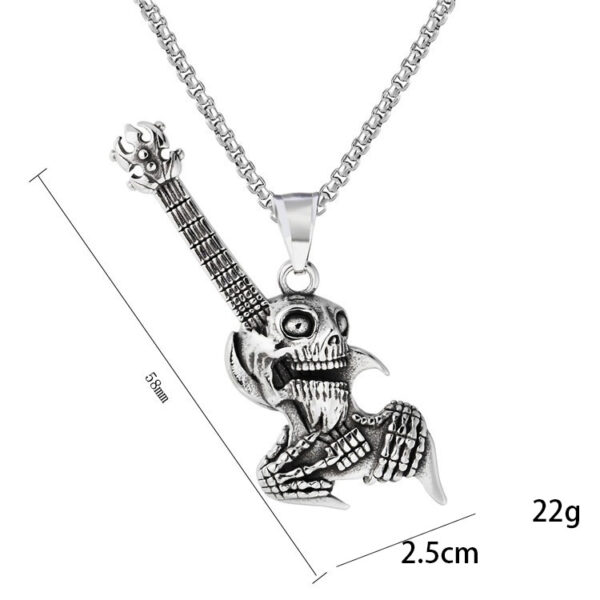 O1CN01nkS5tn21yKOX9L8f0_2595027053-0-cib Wholesale Stainless Steel Skull Rock Guitar Pendant Necklace