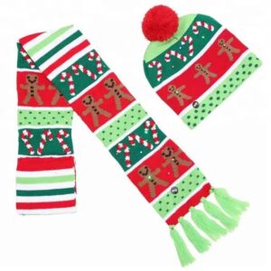 Gingerbread Man Hat Scarf Set