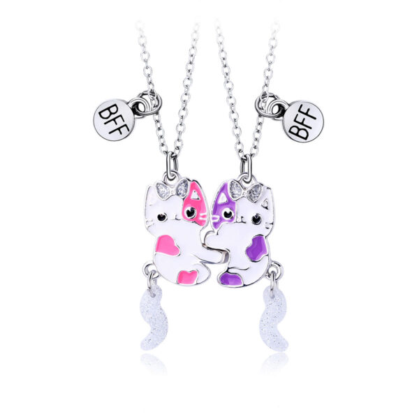 O1CN01nlyBcG1RorsX2deDG_2204819392159-0-cib Wholesale Cute Cat Magnet Alloy Necklace Set