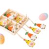 Wholesale Easter 4-grid Wooden Boxes with Wooden Dwarf Radish Pendant Decorations
