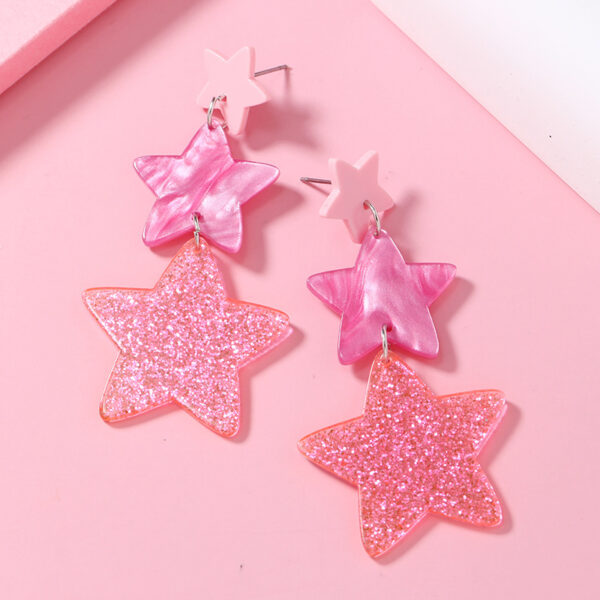 Wholesale Y2K Five Pointed Star Acrylic Earrings