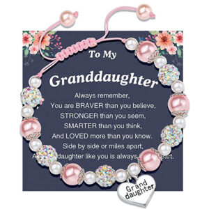 Lettering Granddaughter + pink + single Granddaughter card