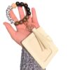 Wholesale Christmas Colorful Beads PU Tassel Bracelet Coin Purse Keychain