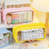 Wholesale Polyester PU Large Capacity Transparent Pencil Case