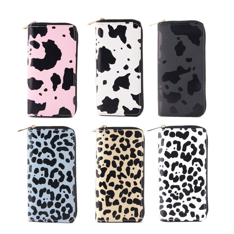 Wholesale PU Long Cow Pattern Wallet