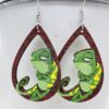 Wholesale Wooden Cartoon Frog Earrings