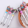 Wholesale Beaded Pens Cow Silicone Beads Plastic Multifunctional Ballpoint Pen