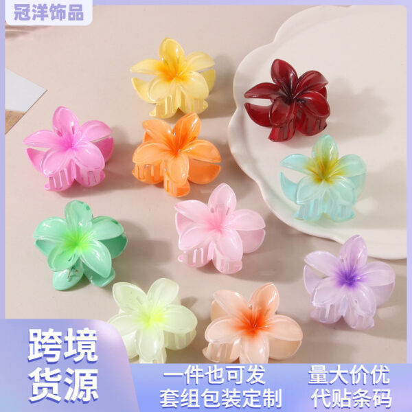 Wholesale Colorful Frangipani Resin Hair Clips