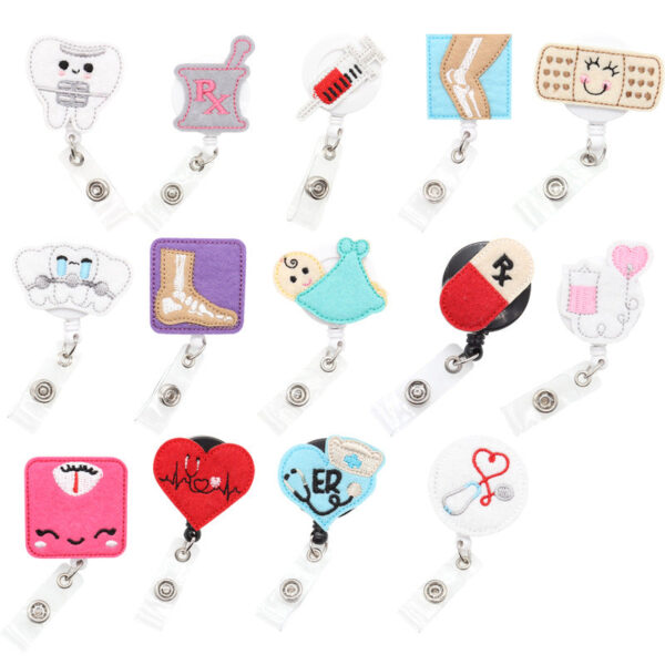 O1CN01nqRk7k1DSyI8cgCJj__971130216-0-cib Wholesale Badge Reels ABS Medical Cute Cartoon Retractable Keychain