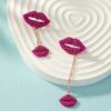 O1CN01nsMw0w1TX7utHL0bA_2208880022391-0-cib Wholesale Retro Simple Personalized Creative Lips Diamond Set Versatile Long Earrings