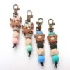 Wholesale Cartoon Yak Silicone Bead Keychain
