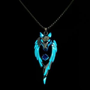 M521 Wolf King necklace [blue and green]]