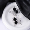 Wholesale Black Rose Dark Gothic Hollow Butterfly Alloy Earrings