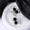 Wholesale Black Rose Dark Gothic Hollow Butterfly Alloy Earrings
