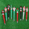 Wholesale Cartoon Christmas Snowman Tree Beadable Silicone Beaded Ballpoint Pen