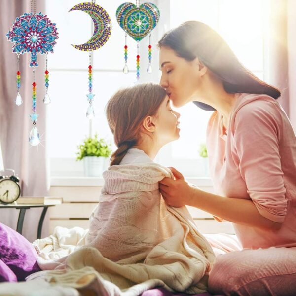 Wholesale Double-sided Crystal Diamond Butterfly Acrylic Wind Chime Three Piece Set