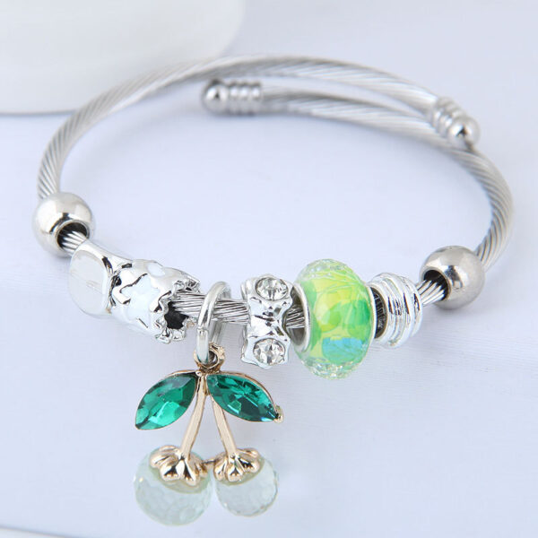 O1CN01nx1tde1NsIInZYuoV_2209134591625-0-cib Wholesale Stainless Steel Open Cherry Crystal Beaded Bracelet