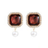 Wholesale Square Color Crystal Alloy Earrings