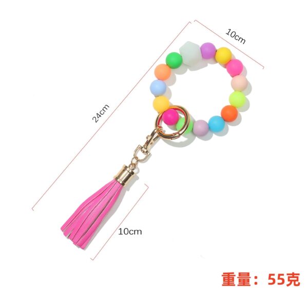 O1CN01nycVjF1eDqyxhgLsz_2216524353838-0-cib-2 Wholesale Fluorescent Luminous Colored Silicone Beaded Wrist Keychain