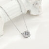 Wholesale Diamond Inlaid Square Sterling Silver Necklaces