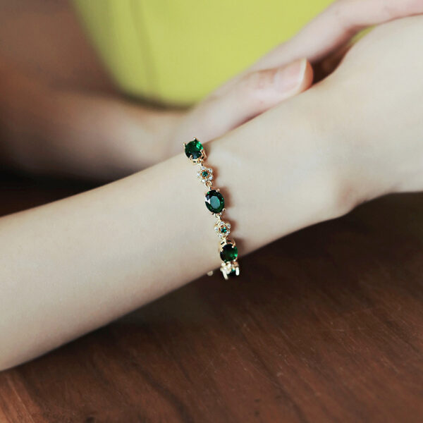 Wholesale Emerald Crystal Alloy Bracelet