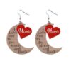 Wholesale Mother Water-saving Drop Shaped Love Wooden Earrings