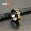 Wholesale Double Layer Gold Rotatable Men's Titanium Steel Ring