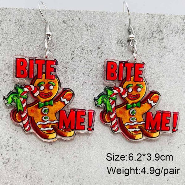 Wholesale Christmas Santa Claus Gingerbread Man Acrylic Christmas Earrings