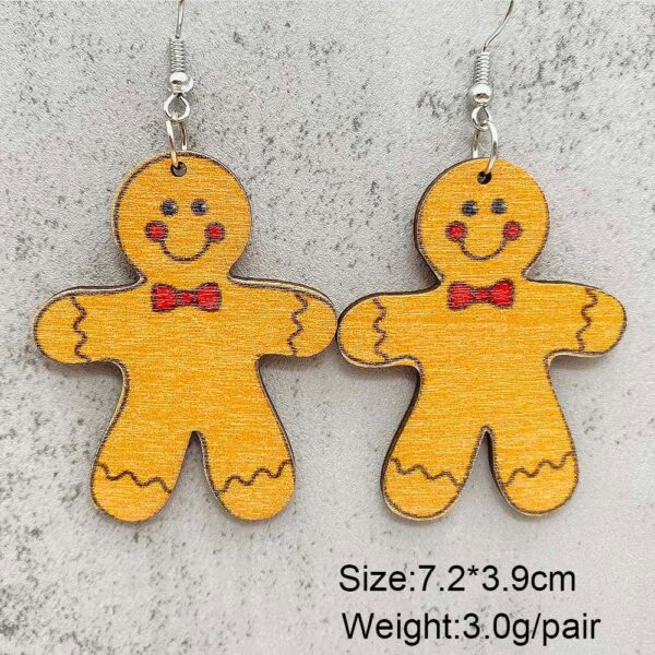 O1CN01o0Ed602CFre5hyXbA_2207539588445-0-cib Wholesale Christmas Gingerbread Man Christmas Tree Santa Claus Wooden Earrings