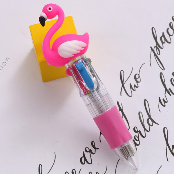 Wholesale Plastic Four-color Flamingo Ballpoint Pen