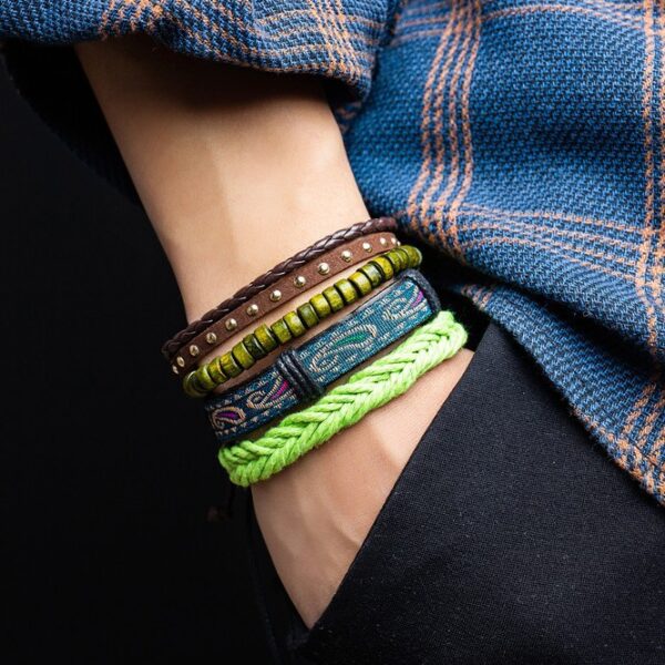 O1CN01o1OVqc2LdWn3815iR_2578749715-0-cib Wholesale Nepalese Handmade Wooden Beads Leather Multi-layer Woven Bracelet Set