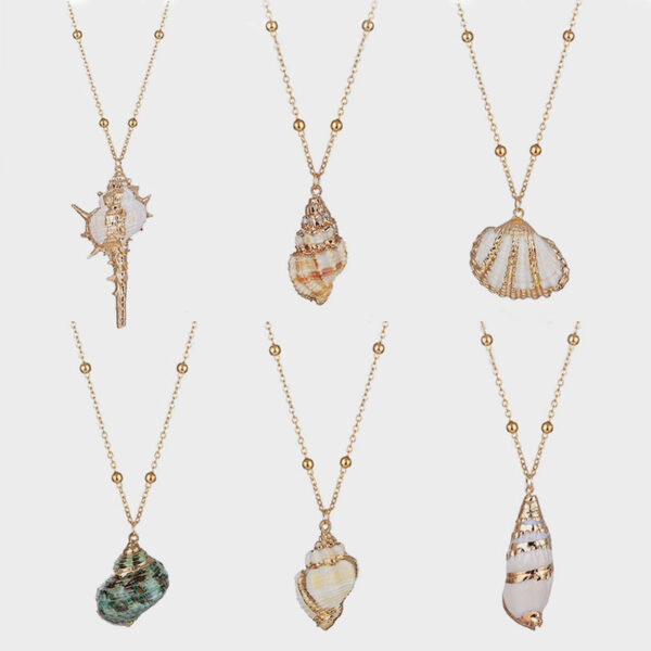 O1CN01o1ZHPL1rfPm2q1cH4_2210121435658-0-cib Wholesale Seashell Gold Plated Pendant Alloy Necklaces