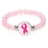Wholesale Beaded Pink Ribbon Caring for Women's Breast Blossoming Crystal Colored Bracelet