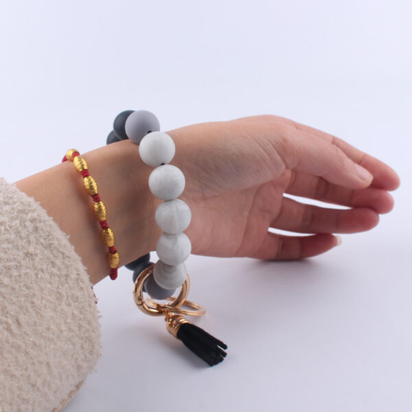 Wholesale Silicone Beaded Wrist Keychain