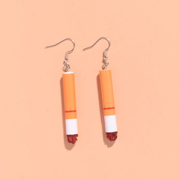 Wholesale Funny Personality Fun Simulation Cigarette Butt Earrings