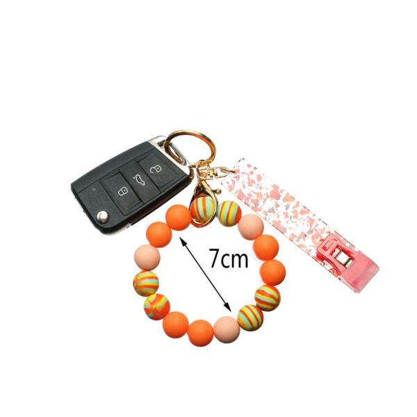 Wholesale ATM Card Reader Colorful Silicone Beaded Wrist Keychains