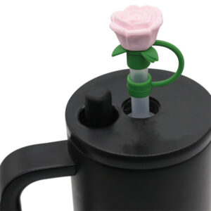 Silicone light pink rose 10mm / Bagged without straw