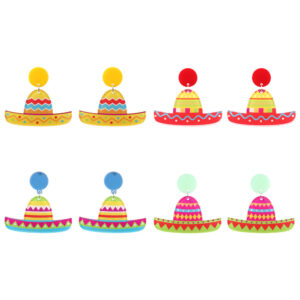 O1CN01o6EEJ427ScUpXkMPS__3843297796-0-cib Wholesale Mexican Sombrero Rainbow Color Acrylic Earrings