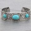 O1CN01o6N4rH1Bs30SXcaJN_0-0-cib Wholesale Bohemian Vintage Style Inlaid Turquoise Open Adjustable Alloy Bracelet