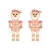 Wholesale Christmas Red Soldier Diamond Zinc Alloy Earrings