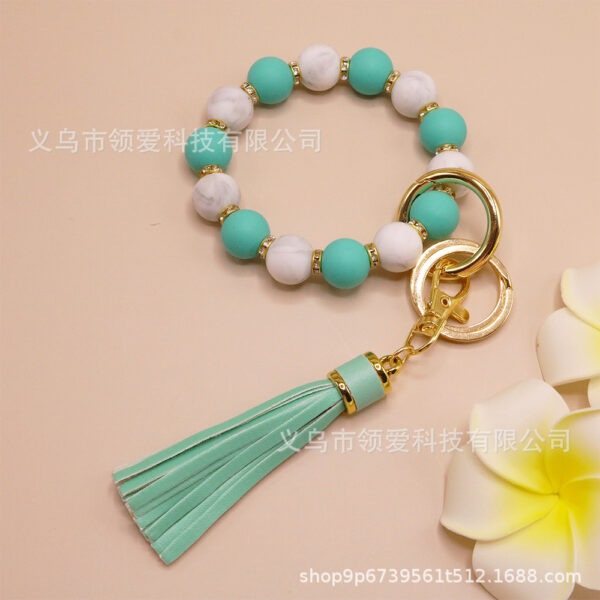 Wholesale Colorful Silicone Beads Diamond Ring Bracelet Keychain