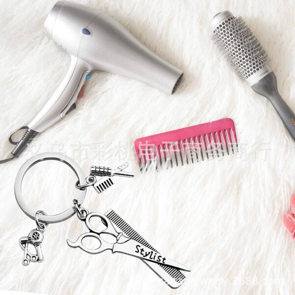 Wholesale Scissors Hair Dryer Comb Alloy Keychains