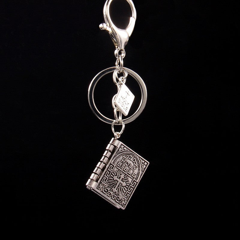 Wholesale Alloy Turnable Book Cross Keychain