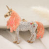 Wholesale Mixed Color Unicorn Inlaid Diamond Alloy Keychain