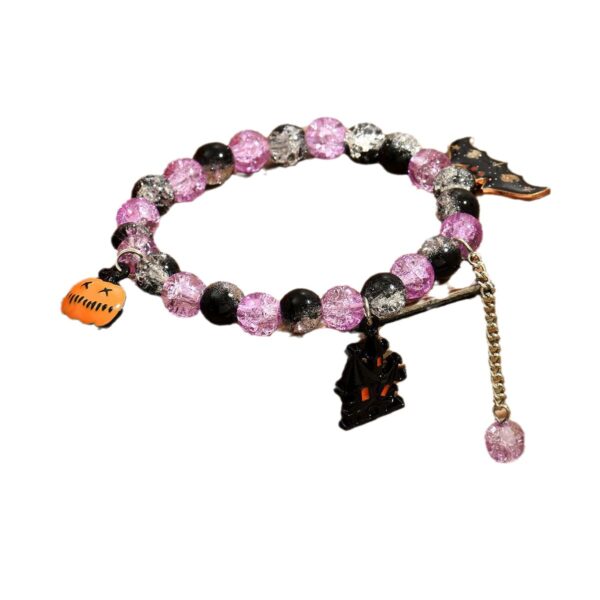 O1CN01oG5liJ1sweKGOAXxN_2213363735831-0-cib Wholesale Halloween pop flower wafer beads pumpkin castle bat tassel kids glass bracelet