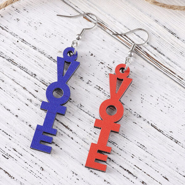 O1CN01oGypcg1ZzQ5dgl2tU_2214986983265-0-cib Wholesale Independence Day Letters VOTE Personalized Double Sided Wooden Earrings